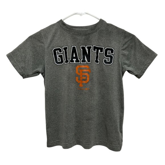 San Francisco Giants Boys Size S 6/7 T-Shirt Gray Short Sleeve Athletic Baseball - Picture 1 of 12